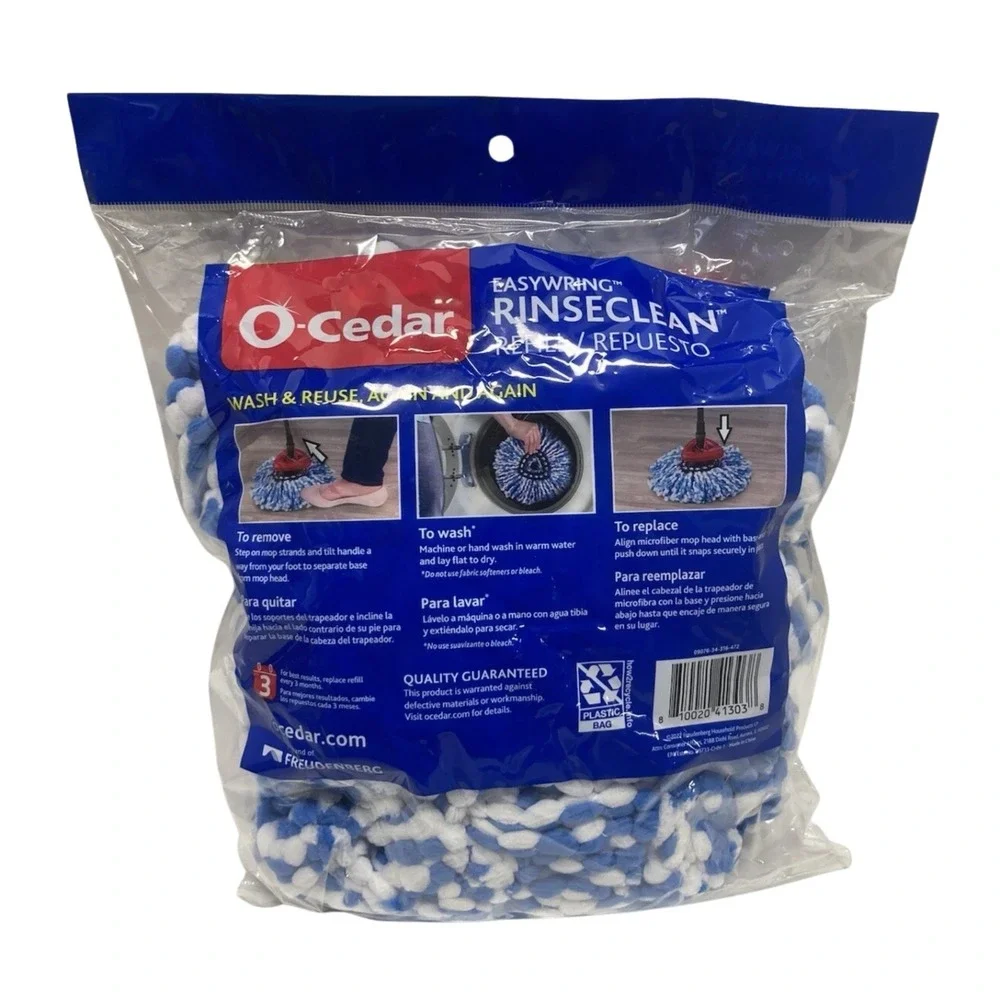 O-Cedar Easy Wring Rinse Clean Spin Mop Head Replacement 2-Tank‎ System